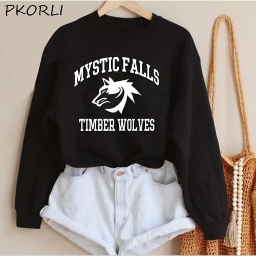 The Vampire Diaries Hoodies Women MenTeam Stefan Salvatore Sweatshirt Mystic Falls Salvatore 17 Printed Womens Clothing