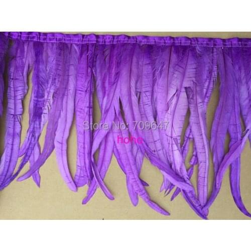 10meters/lot!12--14inches 30-35cm wide coque rooster tail feather trimming purple color for show girl,rooster feathers