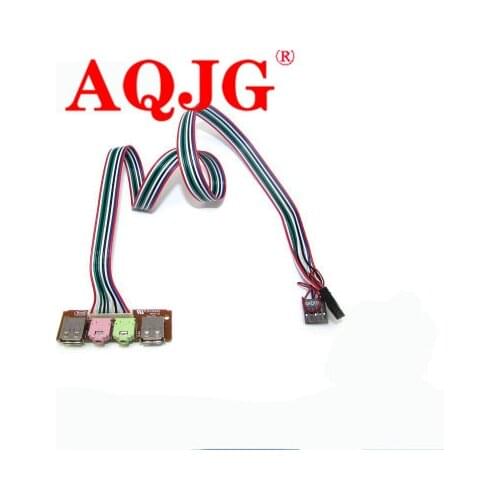 10PC Dual USB2.0 Ports PC Computer Case Front Panel USB Audio Port Mic Earphone Cable for USB Audio Front Assembly I-O Panel