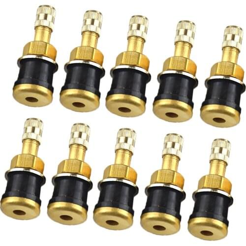 10pcs Outer Mount Metal Valve Stems TR501 for Tubeless 0.625 inch 15.9mm Rim Holes on Standard Vehicles Tires
