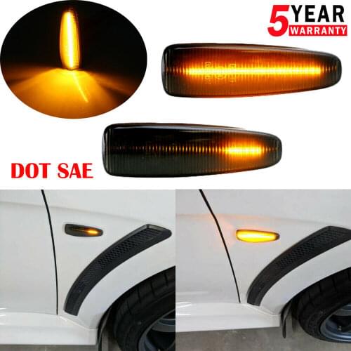 2 pieces Amber Dynamic LED Fender Side Marker Turn Signal Lights For Mistubishi Outlander Sport Mirage Sport Lancer Evolution X