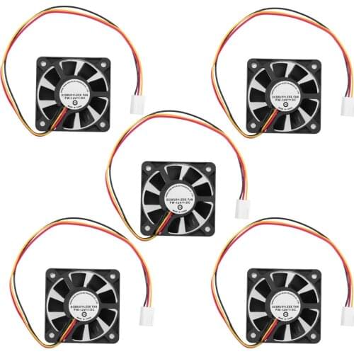 5pcs 3 Pin CPU 5cm Cooling Cooler Fan Heatsinks Radiator DC 12V Brushless Fan for PC Computer case desktop motherboard