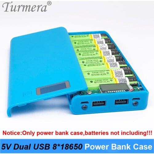 5V Dual USB 8*18650 Power Bank Battery Box Mobile Phone Charger DIY Shell Case Suggest NCR18650B HG2 18650 Battery to DIY