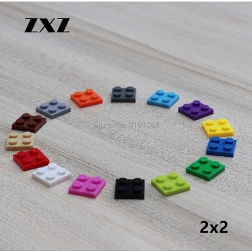 50 Pieces Plate 2 x 2 Educational Building Blocks Bulk Bricks 3022 Short Plate Children Plastic Toys Blocks Parts