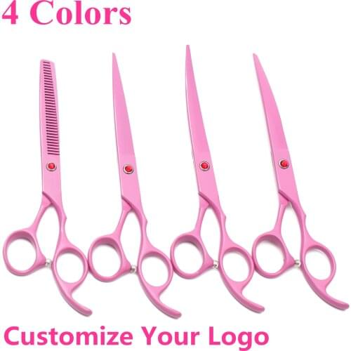 7" Professional Pet Grooming Scissors Up/Down Curved Cat Hair Cutting Shears Thinning Scissors For Dogs Grooming Scissors 4102