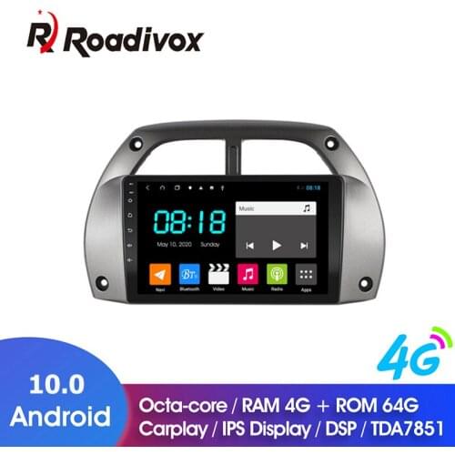 9" Android 10.0 RAM 4G ROM 64G Car DVD For Toyota RAV4 2001 2006 Car Radio Multimedia Player GPS Navigation System Head