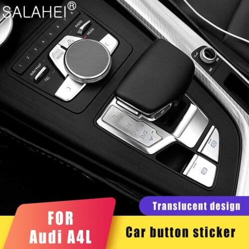 Car Stall Panel Decorative Sticker Car window Button Decorative Frame ABS Pattern For Audi A4L 17 18 Auto Accessories Interior