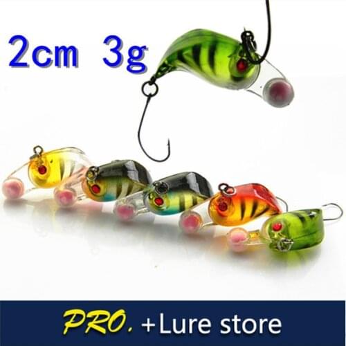 Free shipping 5pcs 2cm 2.5g 2017 new super small little sinker ,ball in tongue hard plastic fishing artificial crankbait lure