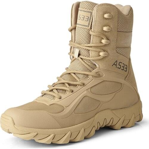 Military Ankle Boots Men Outdoor Genuine Leather Tactical Combat Man Boots Army Hunting Work Boots For Men Shoes Casual Bootst