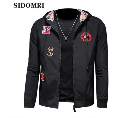 Brand design Autumn winter Hooded Jacket Men Casual Slim Windbreaker Jacket Male Outwear Zipper Thin Coat Brand Clothing