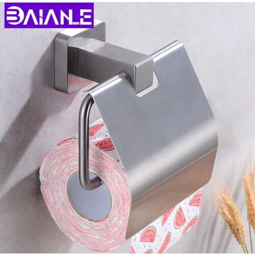 Stainless Steel Toilet Paper Holder Creative Bathroom Roll Paper Hanger Modern Decorative Paper Towel Holders Rack Wall Mounted