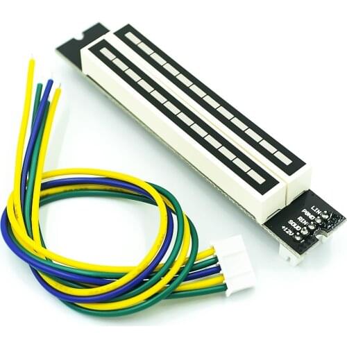 Double 12-bit double channel LED music spectrum level indicator light (7 green 2 orange 3 red) audio LED indicator light