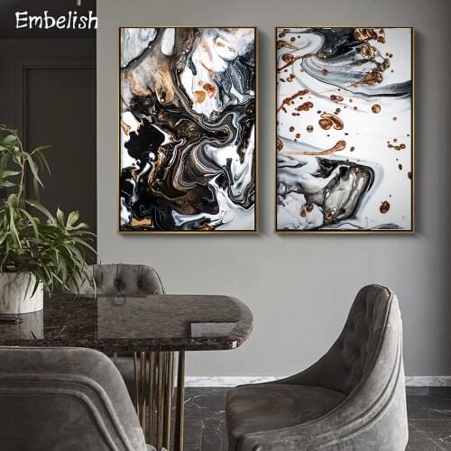 Hot Selling Golden Mix Color Paints Nordic Style Modern Home Decor Wall Art Pictures For Living Room HD Print On Canvas Painting