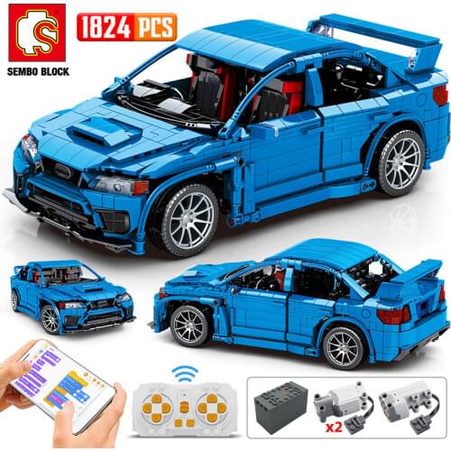 SEMBO BLOCK Technical City RC/non-RC Racing Car Building Blocks APP Remote Control Programming Vehicle Bricks Toys For Children