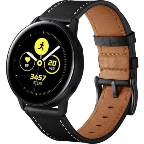 Leather Watch Strap For Samsung Galaxy Watch Active 2 44mm 40mm Watch band Bracelet For Galaxy watch 42mm 46mm Watch 3 45mm 41mm