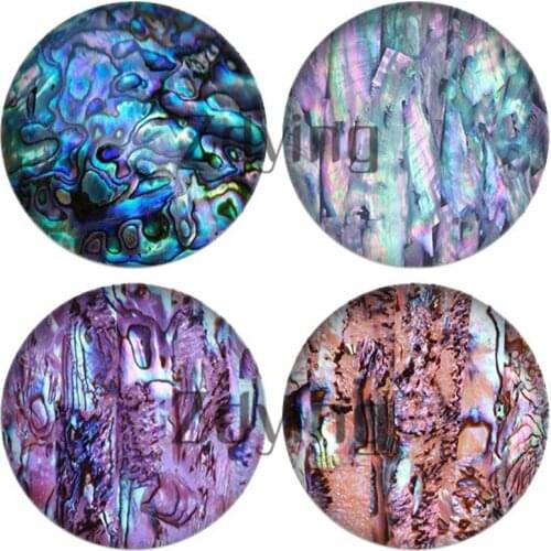 Zdying 10pcs Round Glass Cabochon Abalone Shell Pattern Glass Dome Beads Jewelry Findings For DIY Earrings Brooch Bracelet