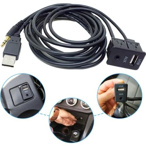 MagiDeal Car 3.5mm Usb Aux Headphone Male Jack Flush Mount Adapter Panel