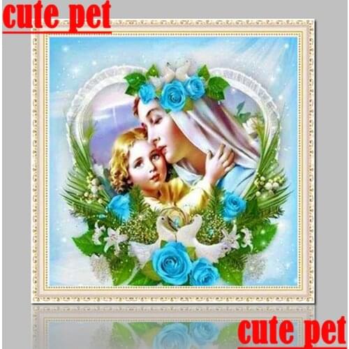 Mosaic puzzle DIY diamond mosaic Virgin Mary Full Square Round 5D Diamond Painting Embroidery Rhinestone Home Decor 100% Resin