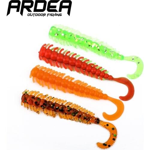 12Pcs Small Tail Soft Lure Artificial Worm Curly Swimbait 50mm/0.5g Double Color Silicone Bait Rotate Wobblers Fishing Tackle