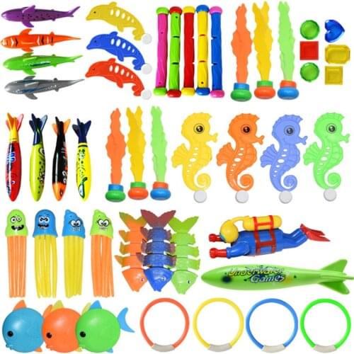 Diving Game Toys Set Swimming Pool Throwing Toy Dive Swim Rings Circle Underwater Kids Summer Gift Beach Pool Accessories