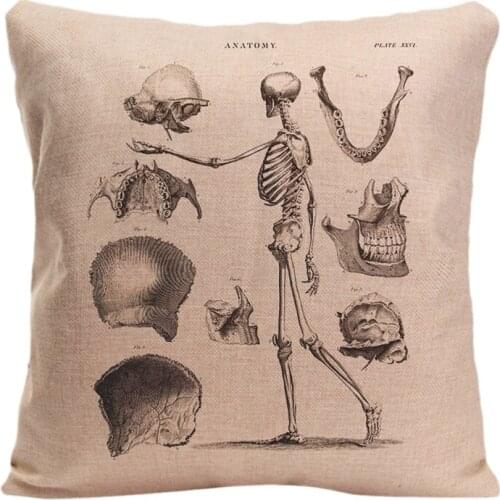 Skull Printed Cushion Cover Decorative Cotton Linen Throw Pillows Case For Car Sofa Seat By Lvsure Home Decoration