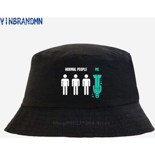 Scuba Diver new Fishing hat Funny Upside Down Design Normal People Me Scuba Diving Bucket hat Diving Swimmer lover Hip Hop hat