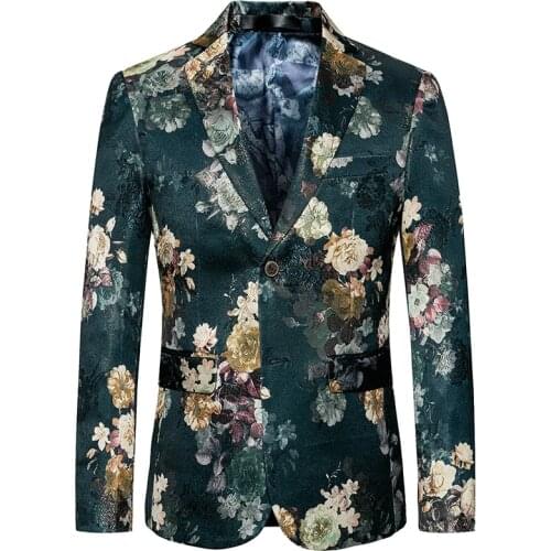 2021 new mens suit jacket fashion printing mens casual wedding jacket stage party business casual single blazer M-6XL