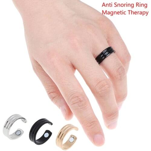 New 1pcs Anti Snoring Ring Acupressure Titanium Alloy Treatment Breath Sleeping Device 3 Colors