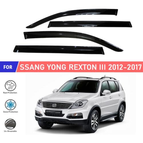 Window deflector for Ssang Yong Rexton III 2012- car window deflector wind guard vent sun rain visor cover car decoration