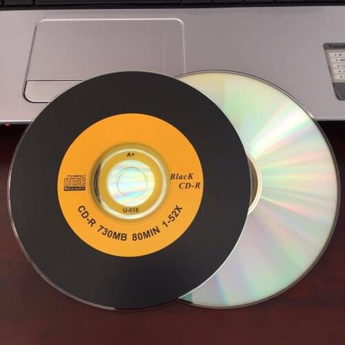 Wholesale 10 discs 700MB 52X Black and Yellow Blank Printed CD-R Disc