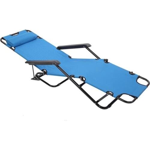 RHC-202 Portable Dual Purposes Extendable Folding Reclining Chair Blue Outdoor Garden Patio Beach Chair