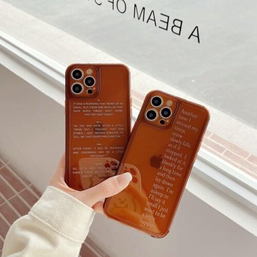 Chic Caramel Color Clear Design Soft Phone Case for iPhone 12 Pro Max 11 Pro Max XR XS Max 7 8 Plus X 12mini SE2020 Shell Cover