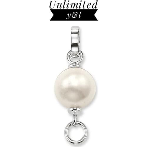 Pearl Ball Charm Carrier Connectors for Women Men Thomas Style Neckelace Accessories 925 Sterling Silver Fashion Jewelry