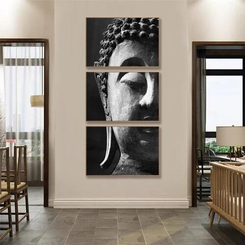 Modern Wall Art Pictures Buddha Painting Zen Poster 3 Panel Modern Wall Print Hallway Home Decor for Living Room Canvas Poster