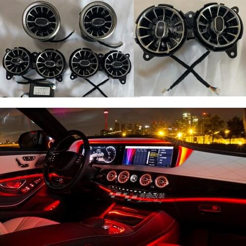 Ambient Light For Mercedes-Benz S-Class W222 Car Dashboard Console AC Condition Air Vent Outlet Turbine Trim Front Rear LED Lamp