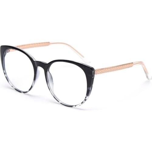 Veshion Big Frame Glasses for Women TR90 Female Cat Eye Glasses Frame Vintage Acetate Clear Lens Gifts Fashion Accessories