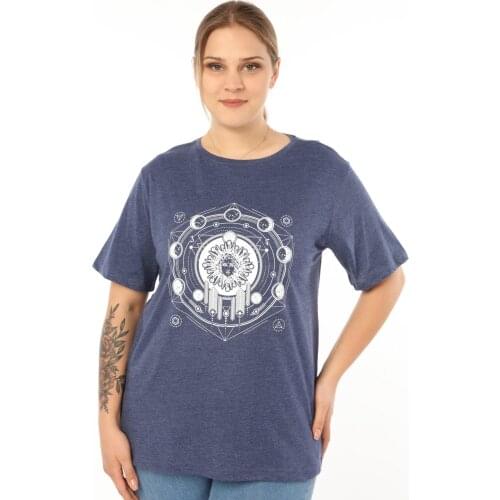 Pianoluce Women Large Size Printed Half Sleeve T-Shirt