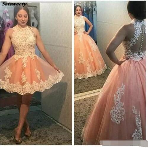 Two Piece Vestidos Sweet 16 Quinceanera Dresses Ball Gown Robe De Bal Sleeveless Lace Applique Tulle Plus Size Prom Dresses