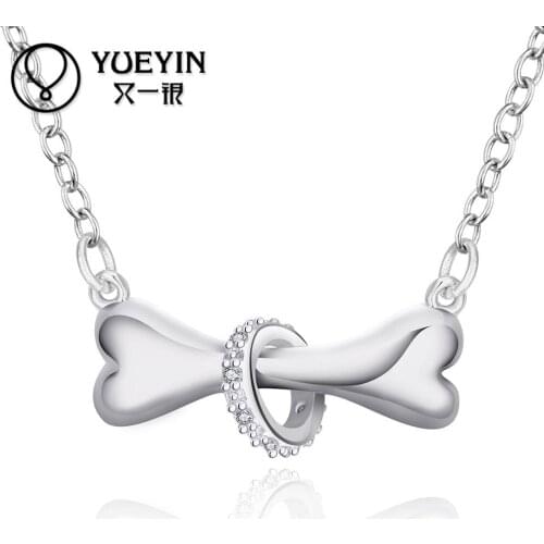 Silver plated pendant Necklaces for women Wedding jewelry monile Luxurious Vintage