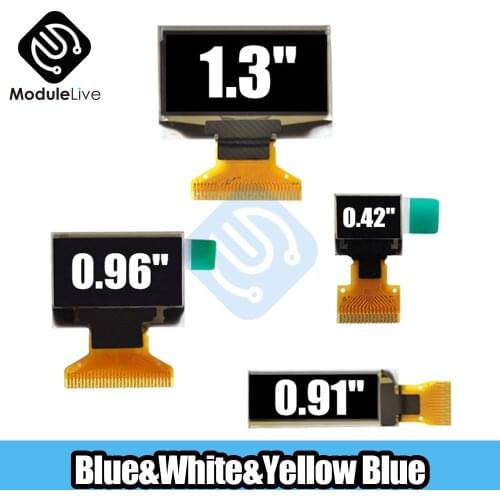 OLED Display LCD 0.42 0.91 0.96 1.3 Inch SSD1306 128*64 Blue LCD Screen Display Module OLED Module 0.91'' 0.96'' For Arduino