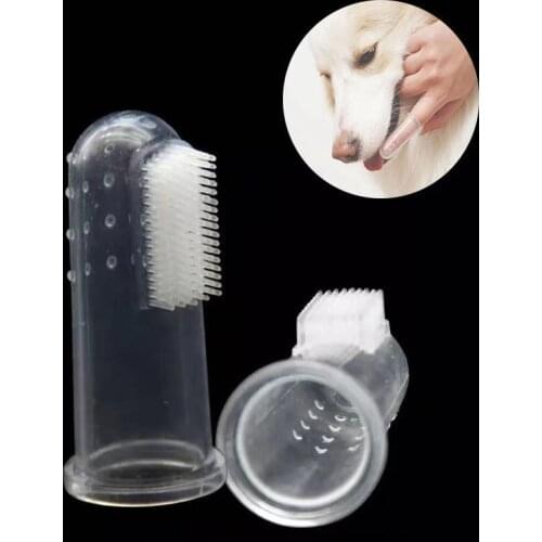 Dog Toothbrush To Clean and Remove Plaque Tartar Bad Breath Soft Silicone Brush Finger Toothbrush Give Gift Box (random Color)