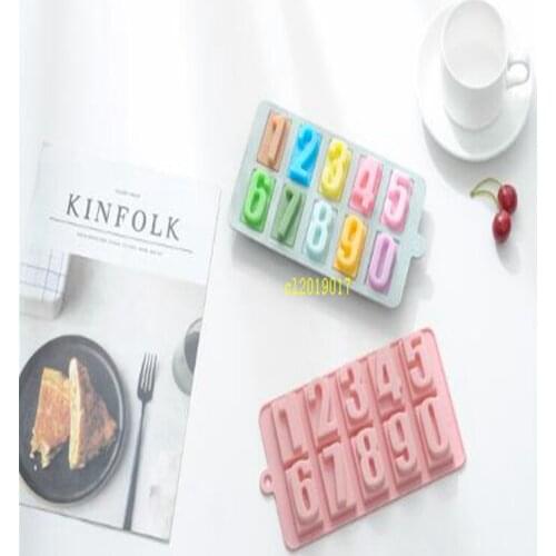 0-9 digital silica gel chocolate mold silica gel handmade soap ice grid mold happy birthday mold