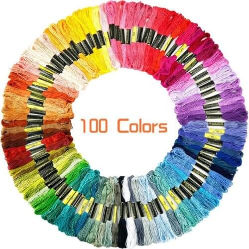100 colors 8m Anchor Cross Stitch Polyester Cotton Embroidery Thread Sewing Skeins Craft DIY Handmade Accessories Free shipping