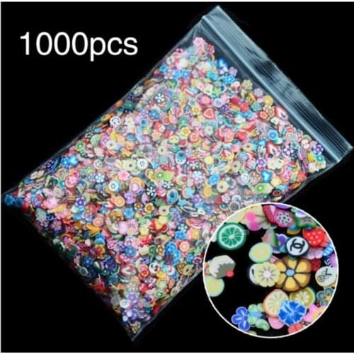 1000pcs nail art stickers 3d Nail clay canes fruit tape cute rolls stamp decal tips manicure tools