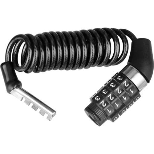 1x Helmet Lock Anti-theft 4 Digit Password Bicycle Locks for Scooter Motorcycle Portable MTB Road Bike Cable Lock