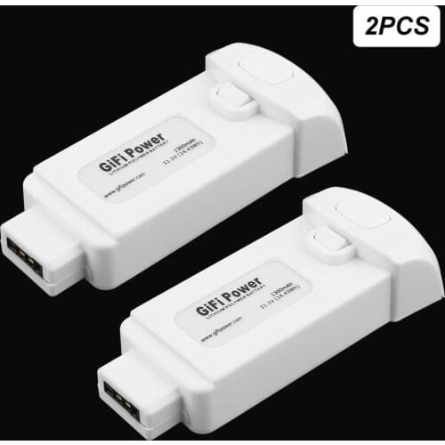 2 Pcs Gifi Power 11.1V 1300mAh 14.43Wh Lithium Polymer Battery for Flying Camera Drone for Yuneec Breeze Drone Replacement Power