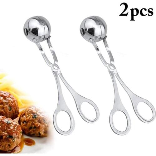 2pcs Convenient Meatball Maker Stainless Steel Stuffed Meatball Clip DIY Fish Meat Rice Ball Maker Kitchen Tools