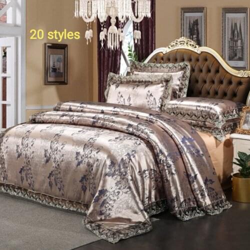 2020 New Arrival Luxury 3pcs High Quality Bedding Set Satin Jacquard Duvet Cover Set 1 Quilt Cover + 2 Pillowcases Queen King