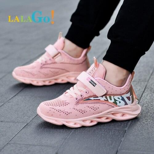 2021 Autumn Pink Girls Running Shoes Kids Tenis Snenkers Children Sport Shoes Breathable Mesh Boys Casual Walking Sneakers