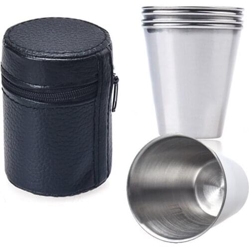 4 pcs Steel Shot Coffee Camping Cup